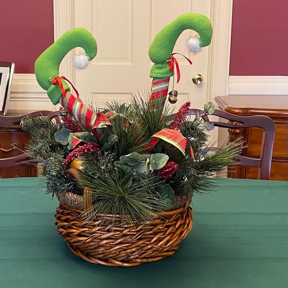 Decorative Holiday Basket Decor for Entryway or Side Table - Picture 1 of 10